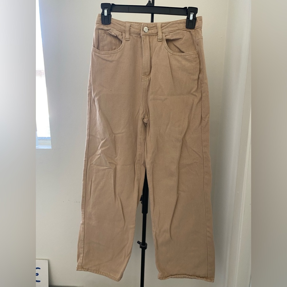 Cream colored mom jeans